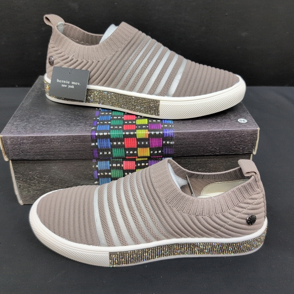 Bernie Mev. Women's Slip On Embellished Rhinestone Sneakers EU 39 Smoke
